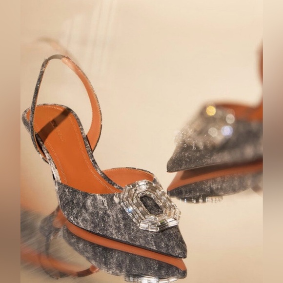 Camelia Denim Slingback Pumps in Grey- NIB with dust bags - Picture 1 of 7